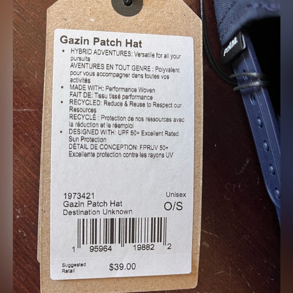 PrAna Gazin Patch Hat Destination Unknown One Size Snapback UPF 50+ Adult - Picture 4 of 5